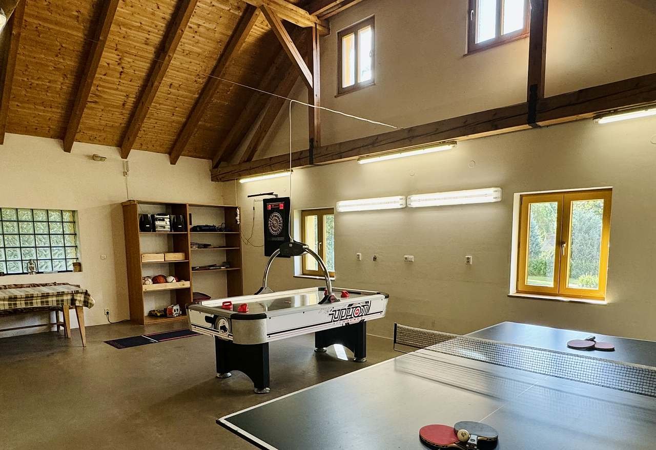 Společenská místnost - pingpong, air hockey, šipky